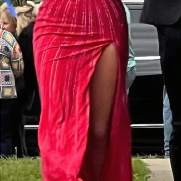 Sherri Hill Red Prom Dress - Picture 2 of 9